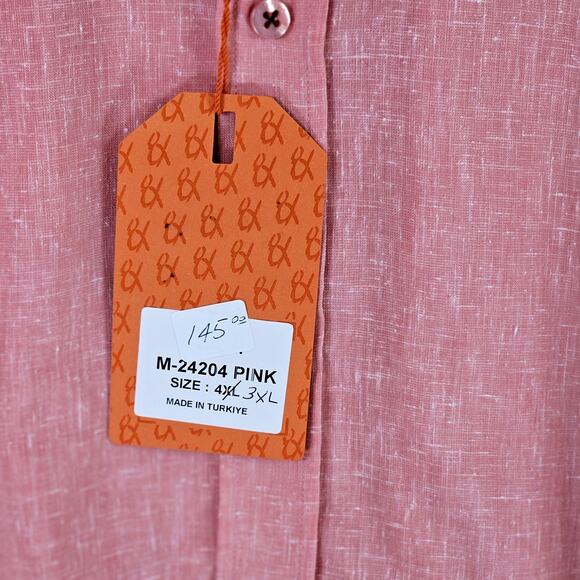 8X Eight X Premium Men's Shirt Slim Fit Button Down Limited Edition Pink 4XL NWT - Picture 6 of 12